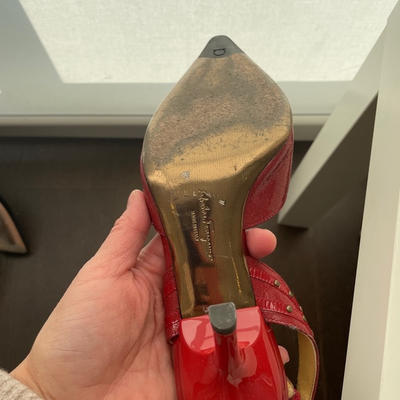 Authentic Salvatore Ferragamo kitten sling back heels size EU37 - Picture 5 of 6